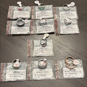 Destash of 10 Bomb Party Rings Silver and Gold Women's Ring Sizes 7, 9, and 10.
